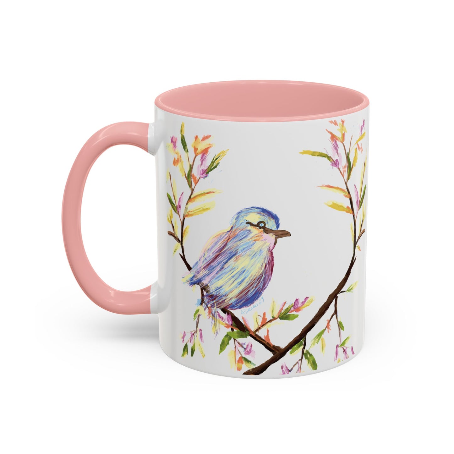 Watercolor Bird Two Tone Coffee Mug (11oz & 15oz)