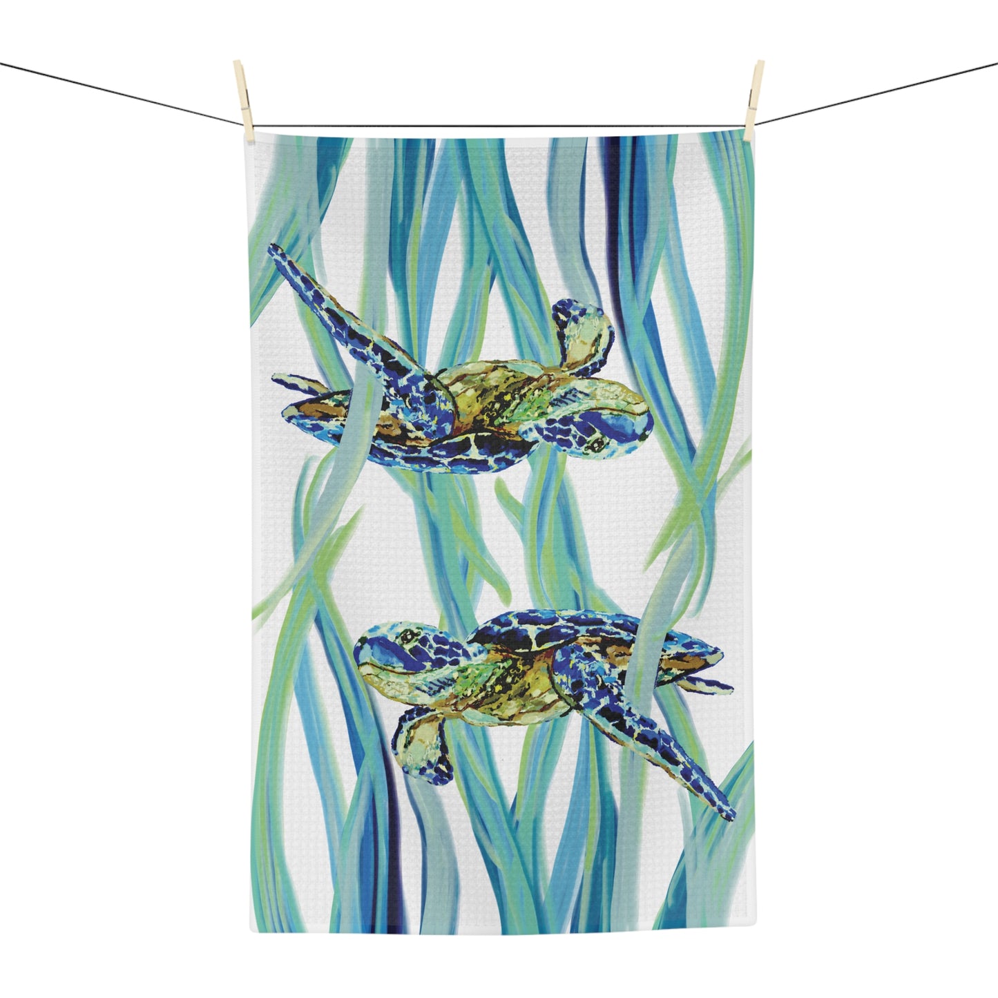 Colorful Turtle Microfiber Waffle Towel