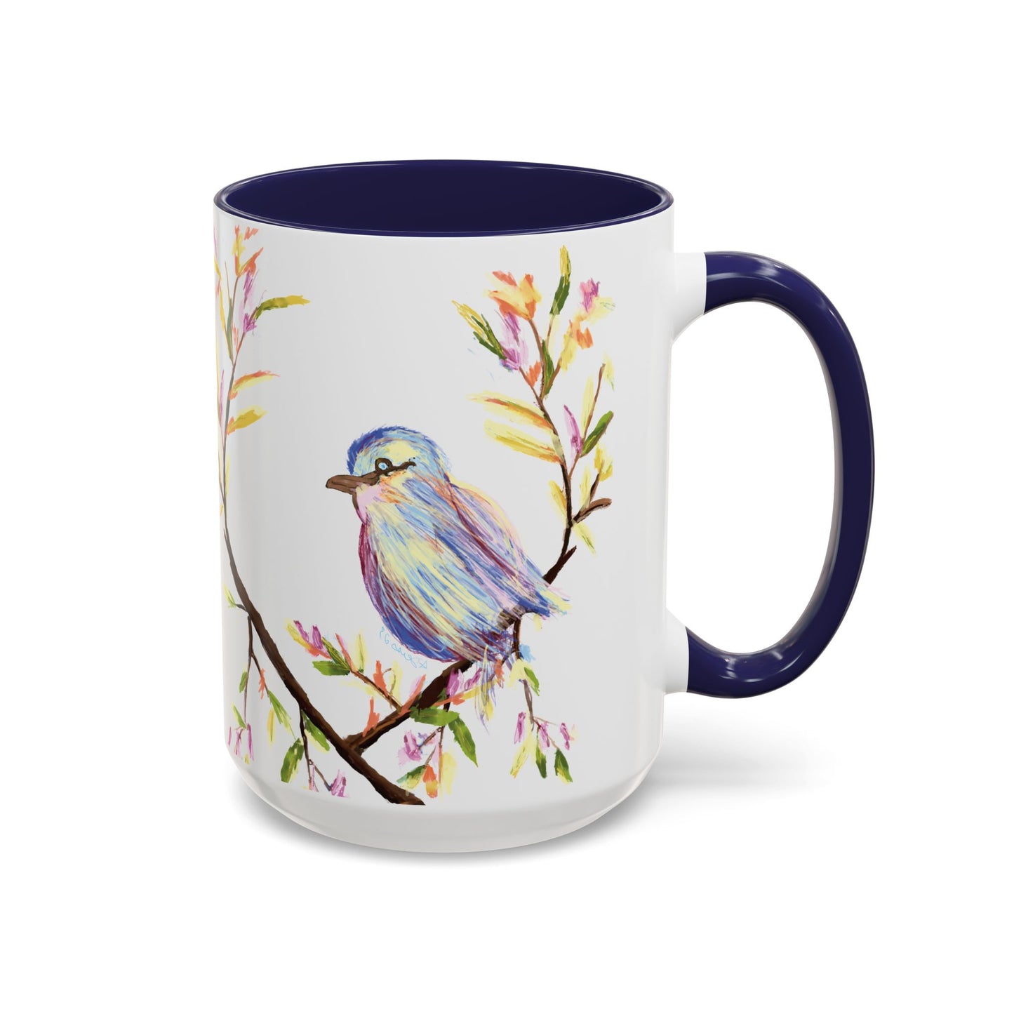 Watercolor Bird Two Tone Coffee Mug (11oz & 15oz)