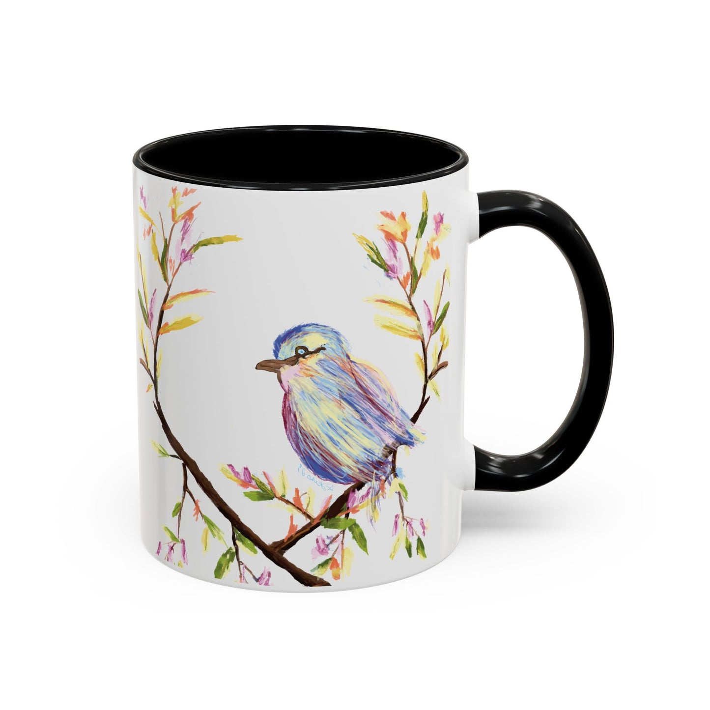 Watercolor Bird Two Tone Coffee Mug (11oz & 15oz)
