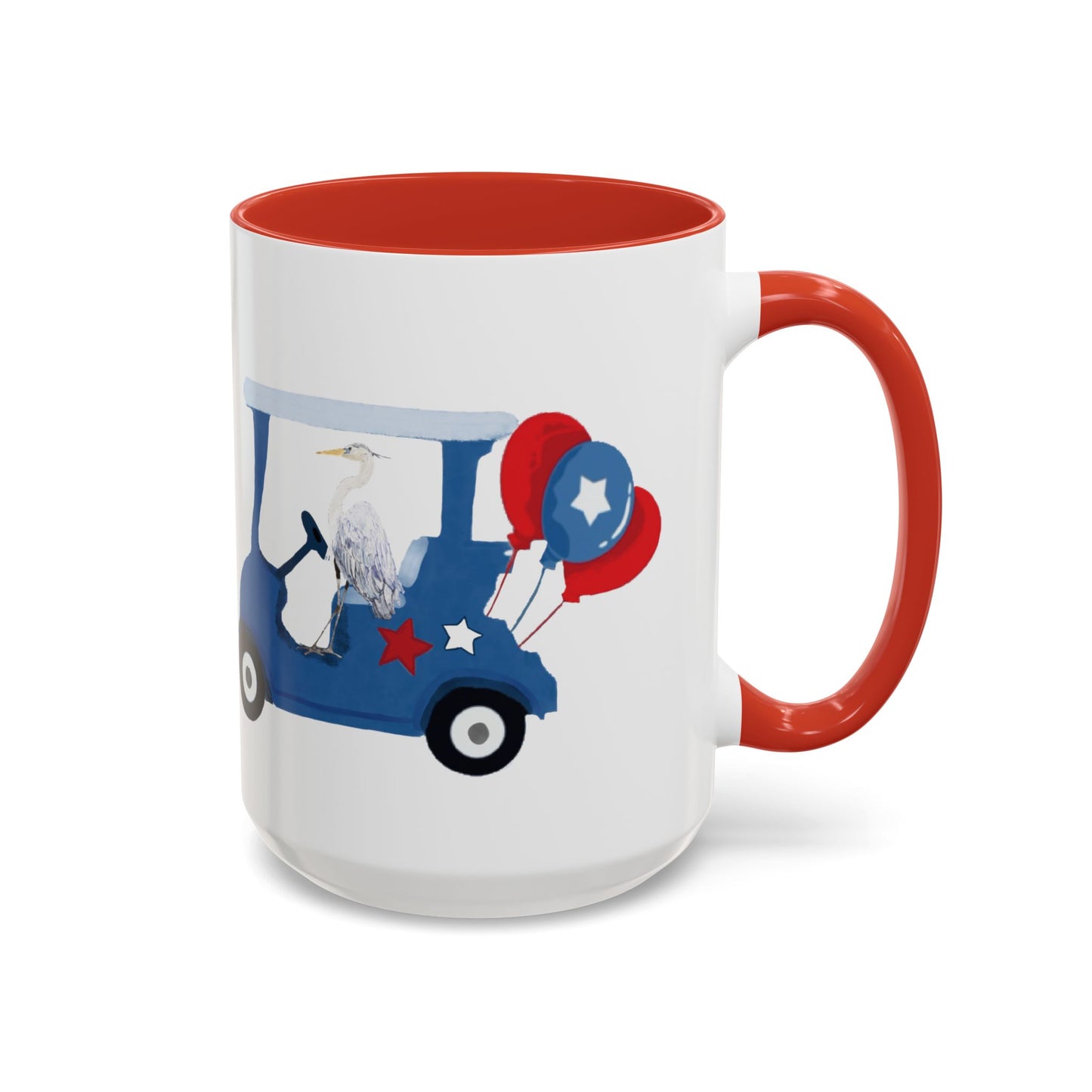 Egret Golf Cart Two Tone Coffee Mug (11oz & 15oz) - Blue Cava