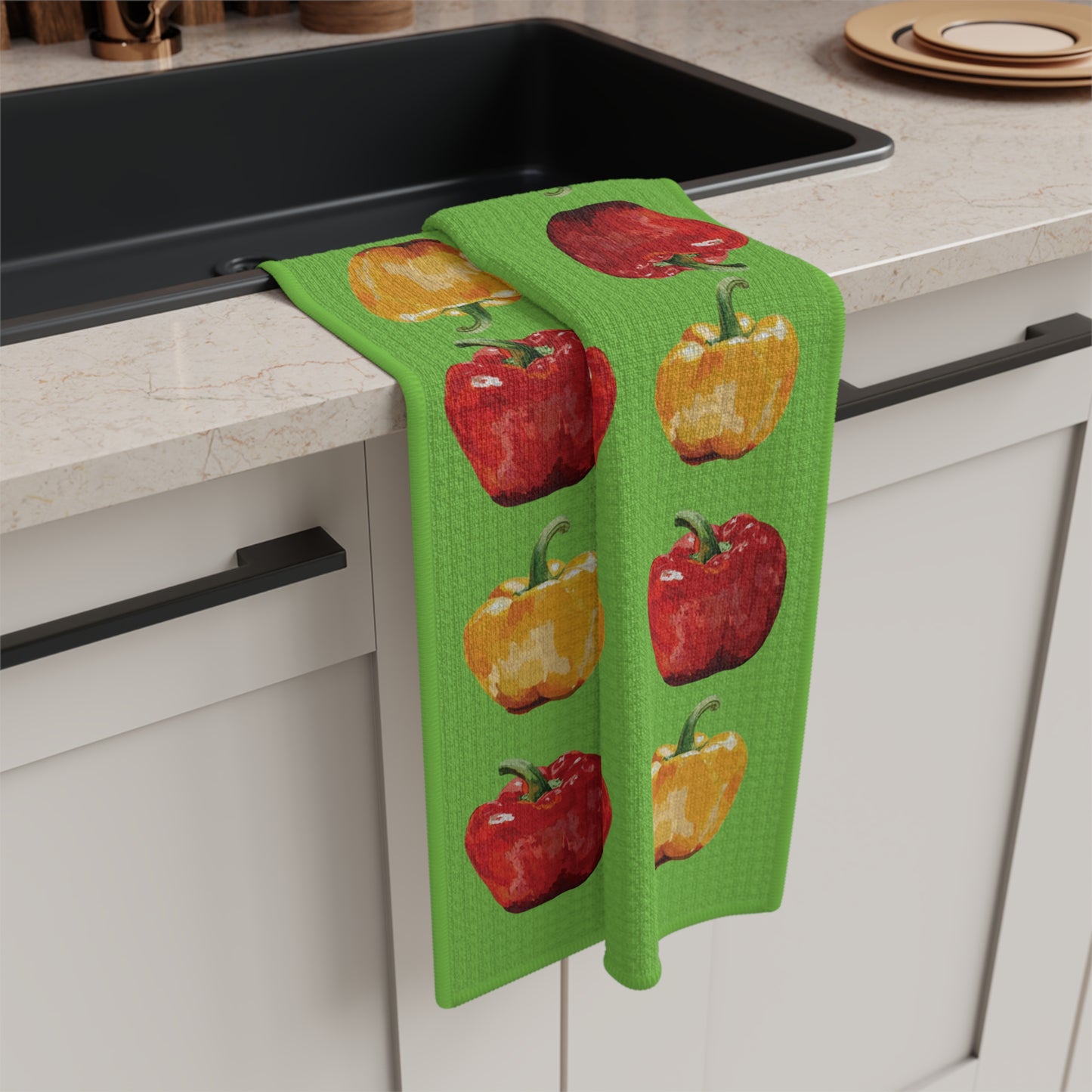 Bell Pepper Microfiber Waffle Towel