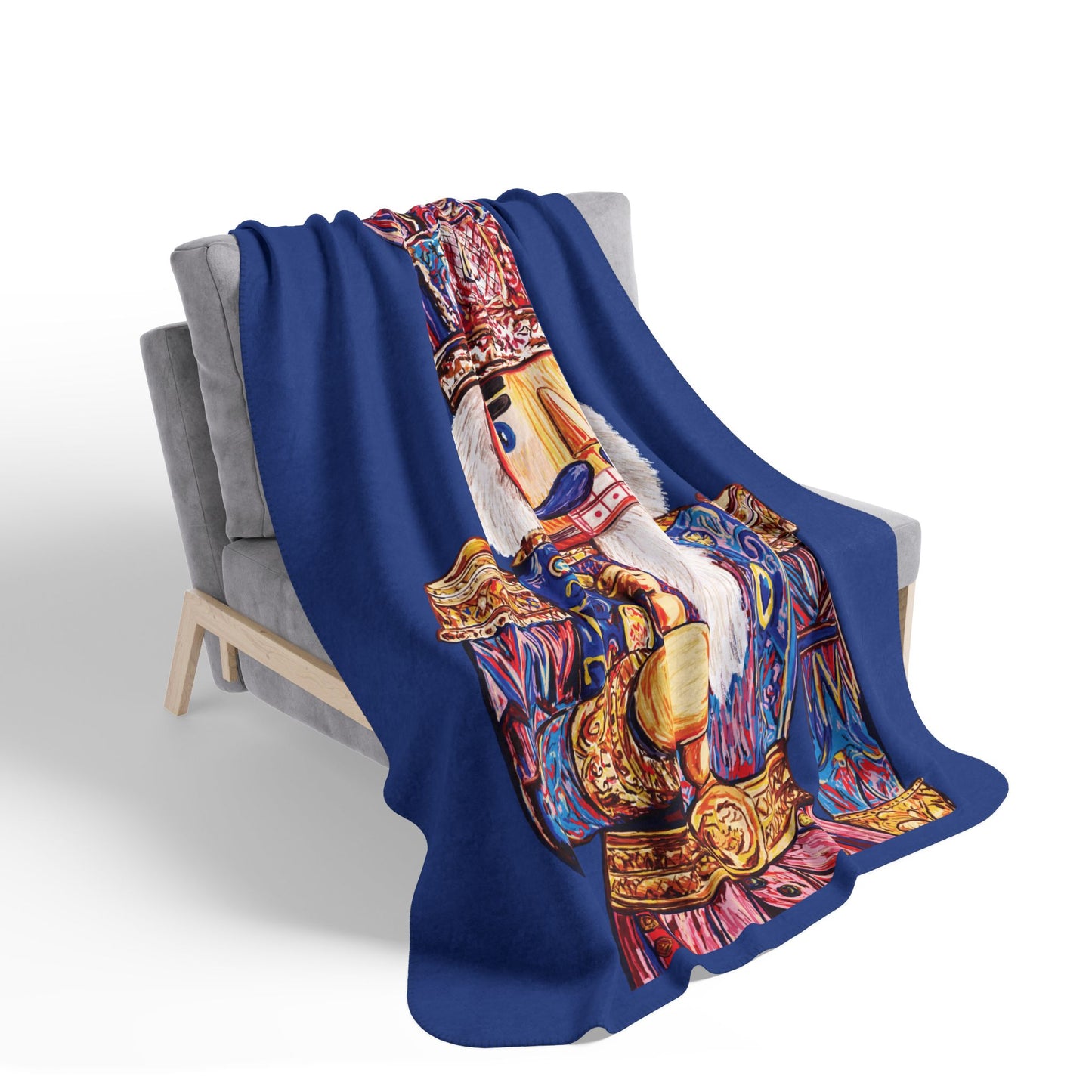 Nutcracker Fleece Sherpa Throw Blanket