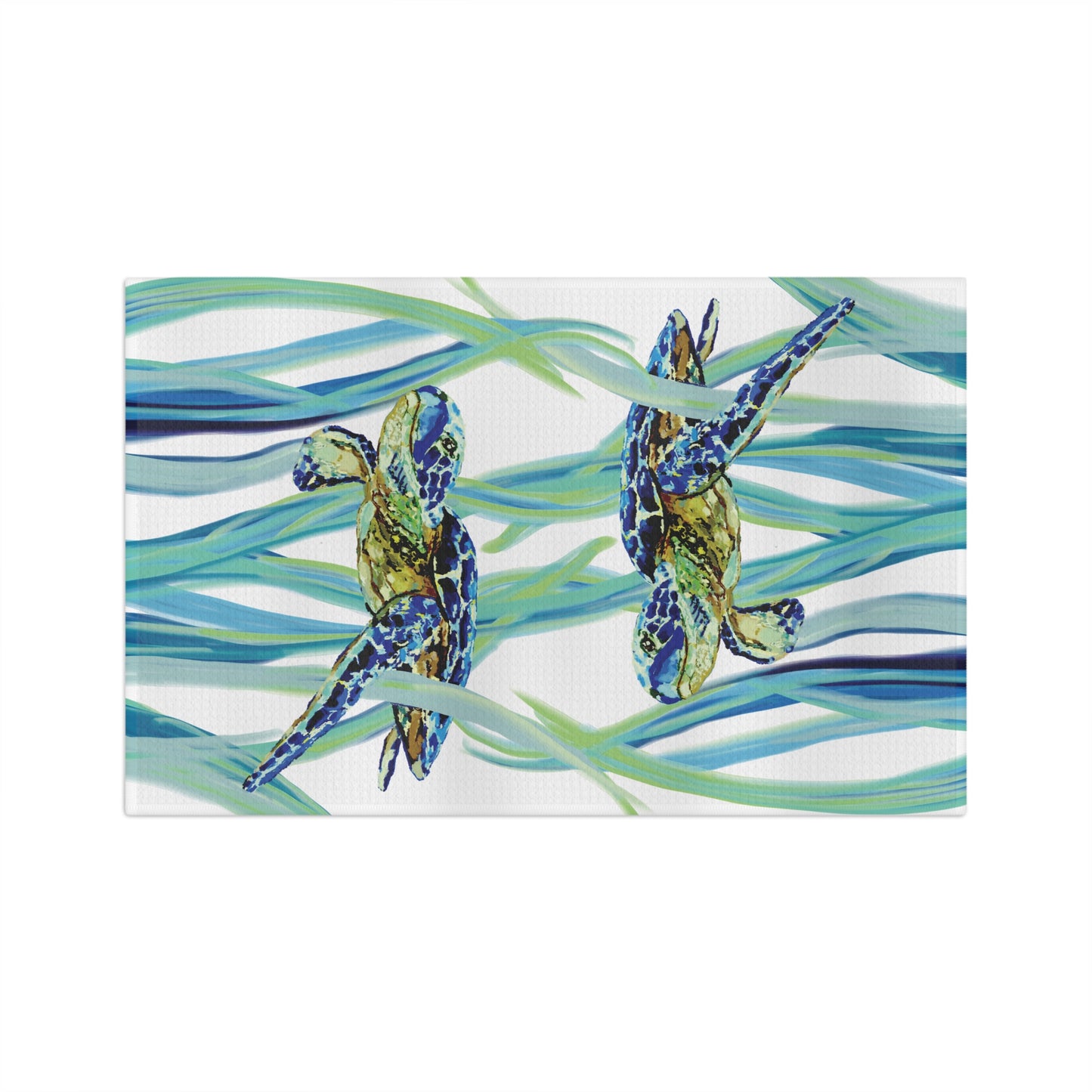 Colorful Turtle Microfiber Waffle Towel
