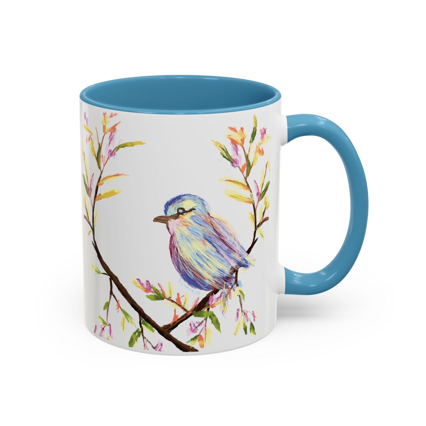 Watercolor Bird Two Tone Coffee Mug (11oz & 15oz)