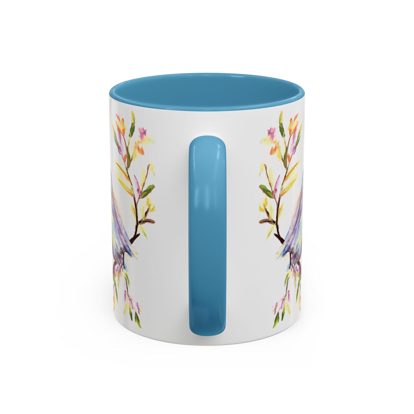 Watercolor Bird Two Tone Coffee Mug (11oz & 15oz)