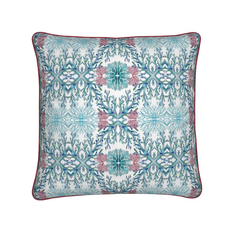 Geometric Coastal Coral Throw Pillows