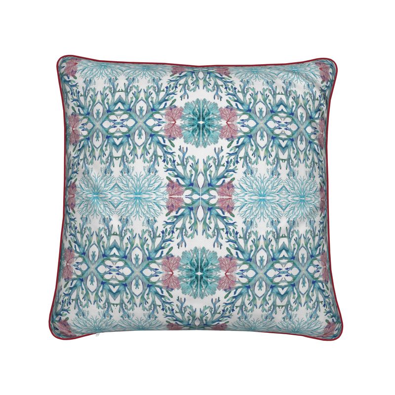 Geometric Coastal Coral Throw Pillows
