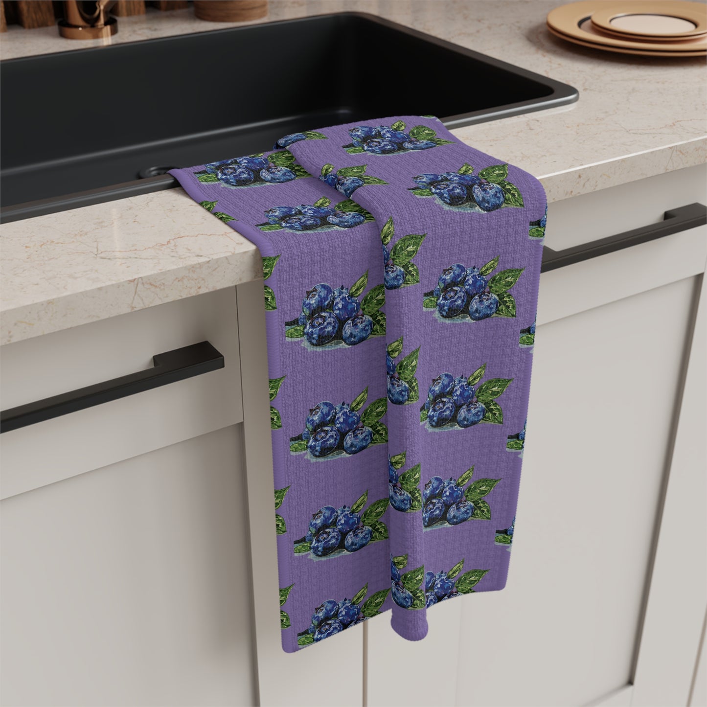 Blueberries Microfiber Waffle Towel