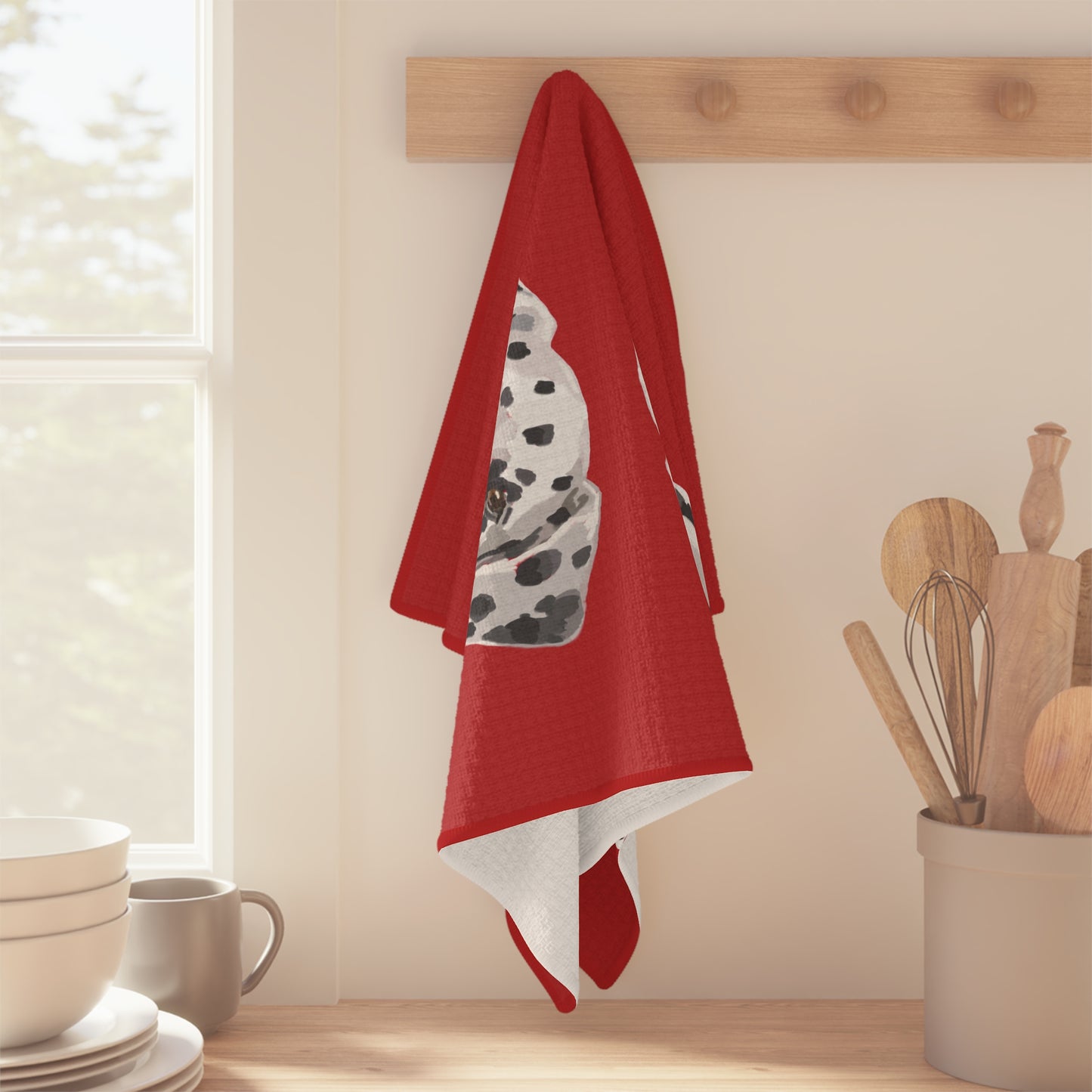Dalmatian Dog Microfiber Waffle Towel