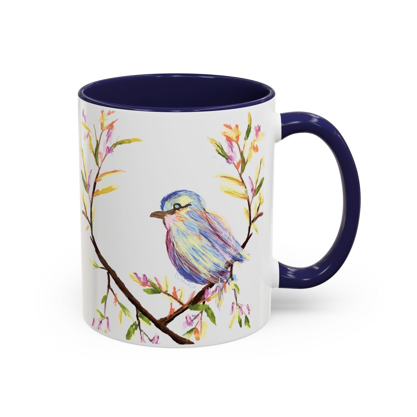 Watercolor Bird Two Tone Coffee Mug (11oz & 15oz)