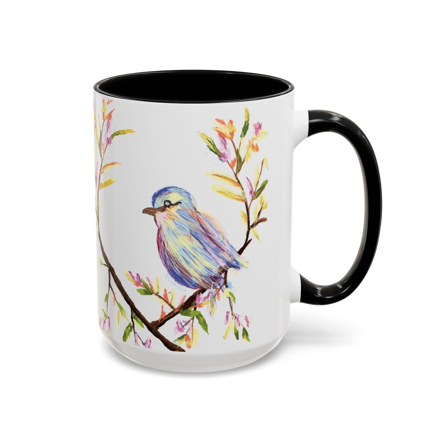 Watercolor Bird Two Tone Coffee Mug (11oz & 15oz)