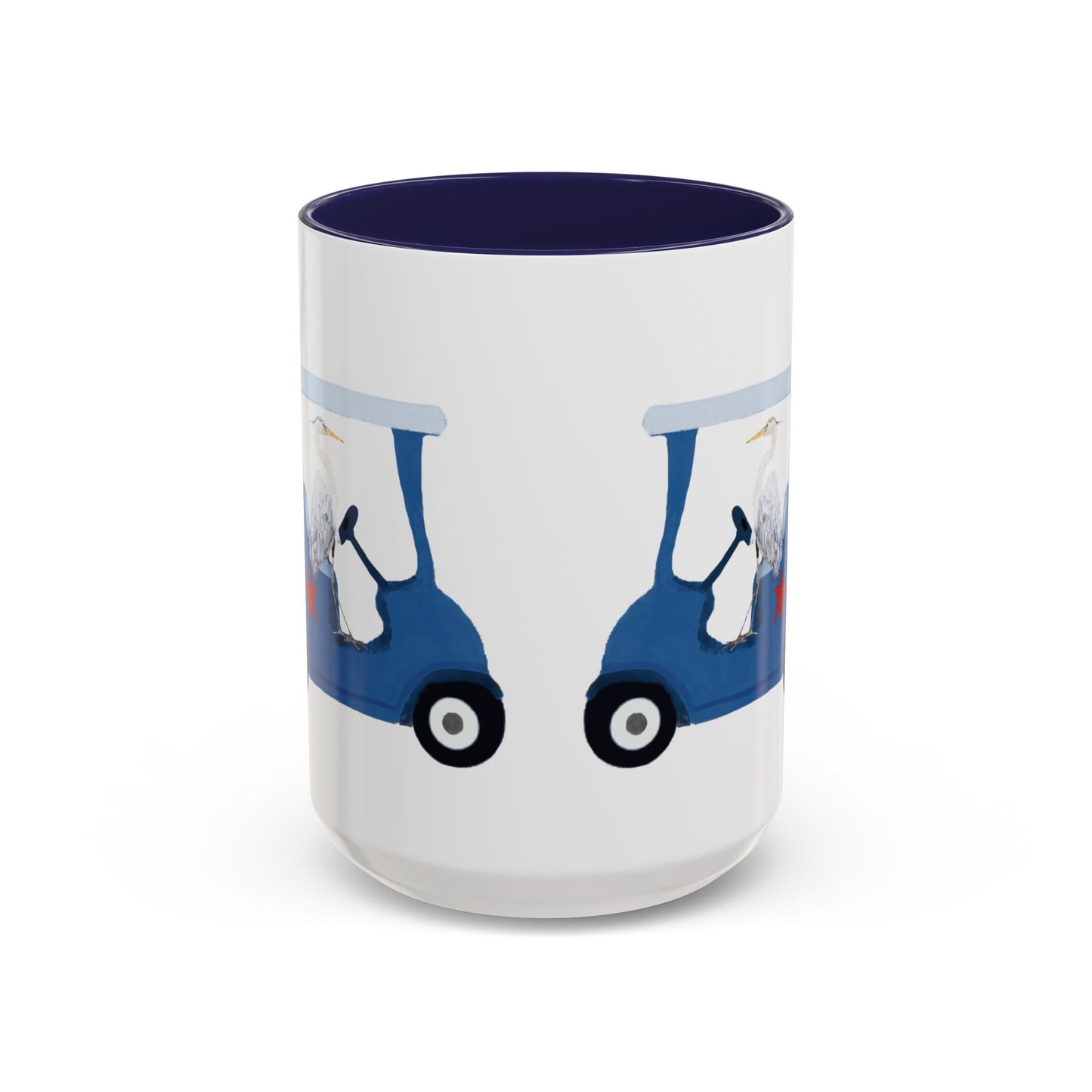 Egret Golf Cart Two Tone Coffee Mug (11oz & 15oz) - Blue Cava