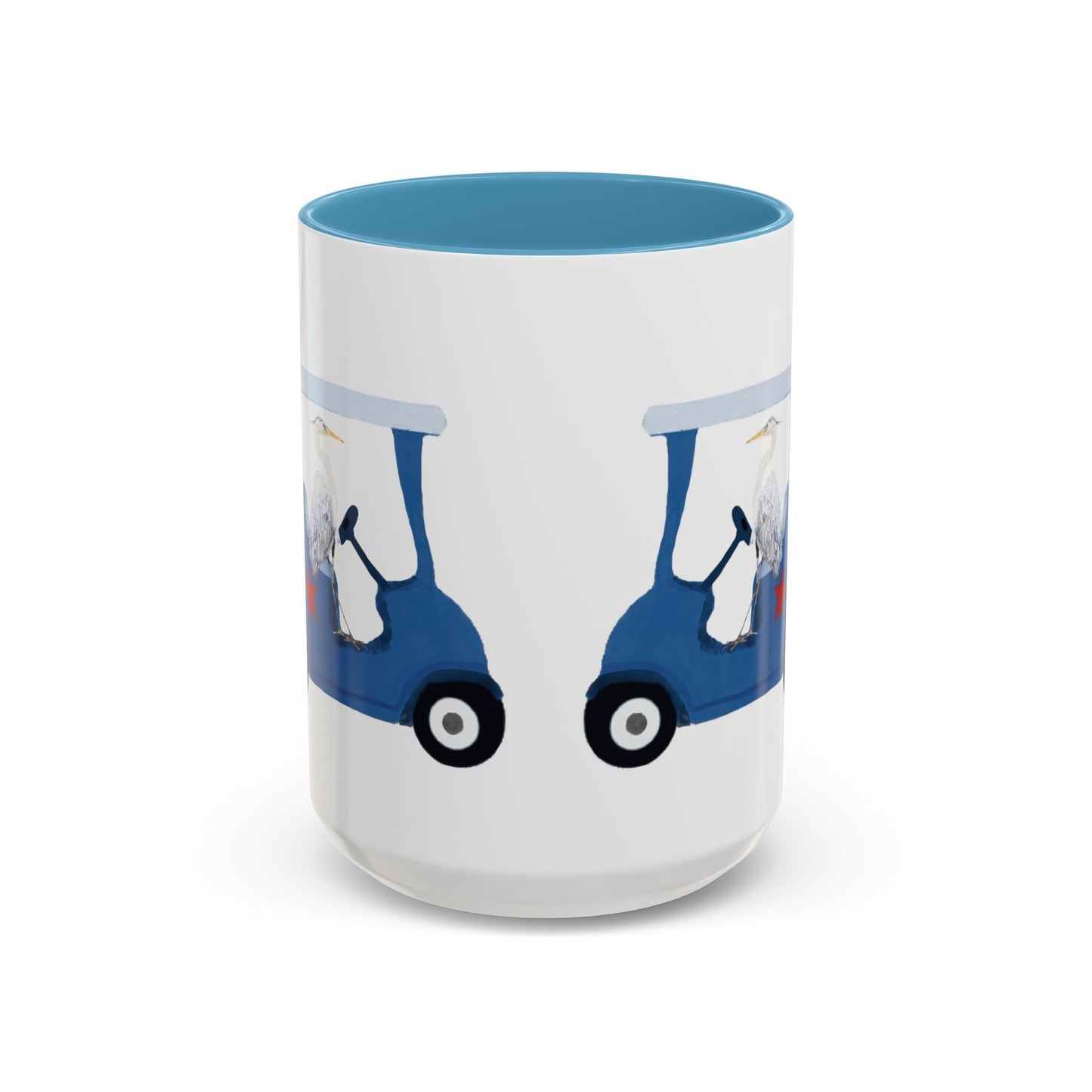 Egret Golf Cart Two Tone Coffee Mug (11oz & 15oz) - Blue Cava