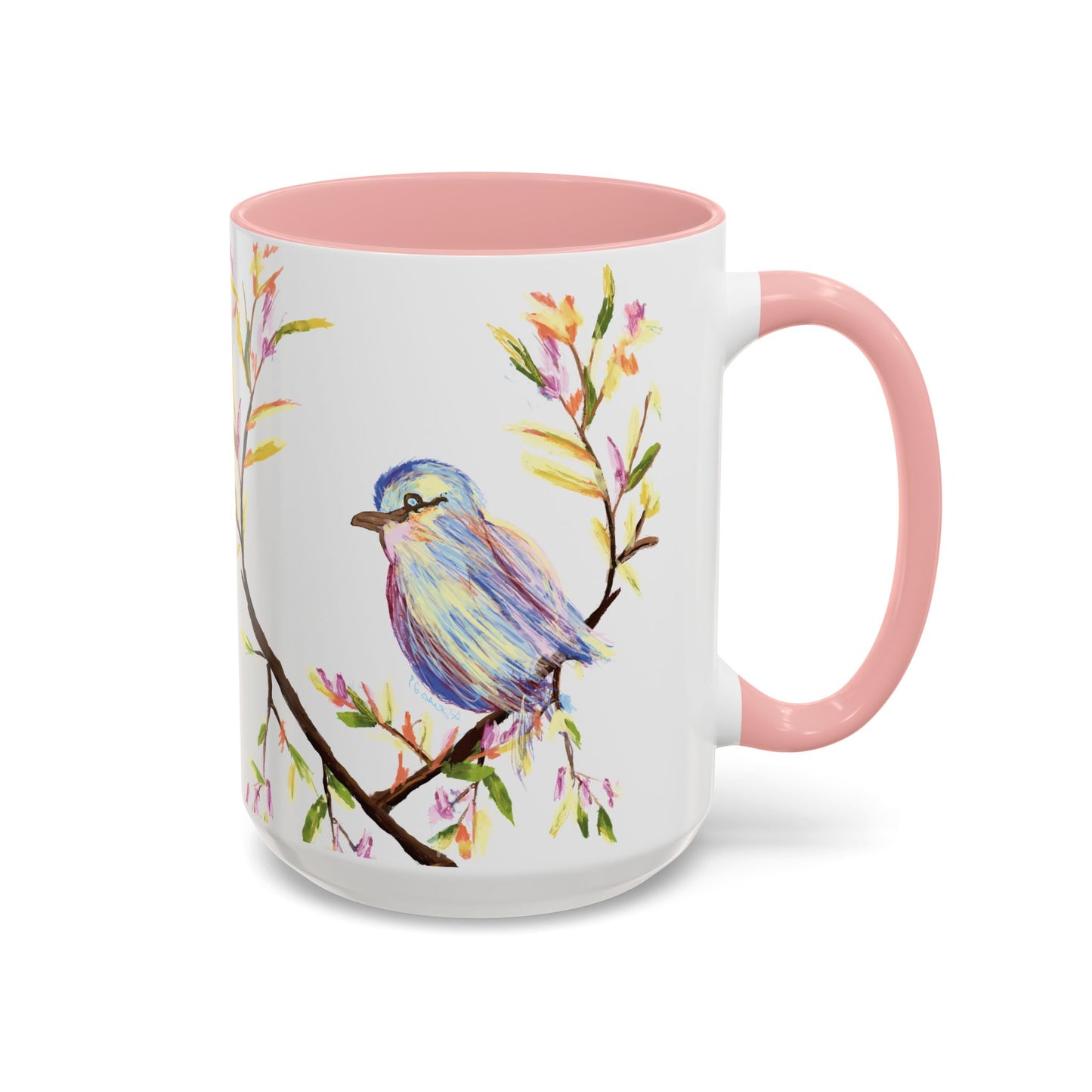 Watercolor Bird Two Tone Coffee Mug (11oz & 15oz)
