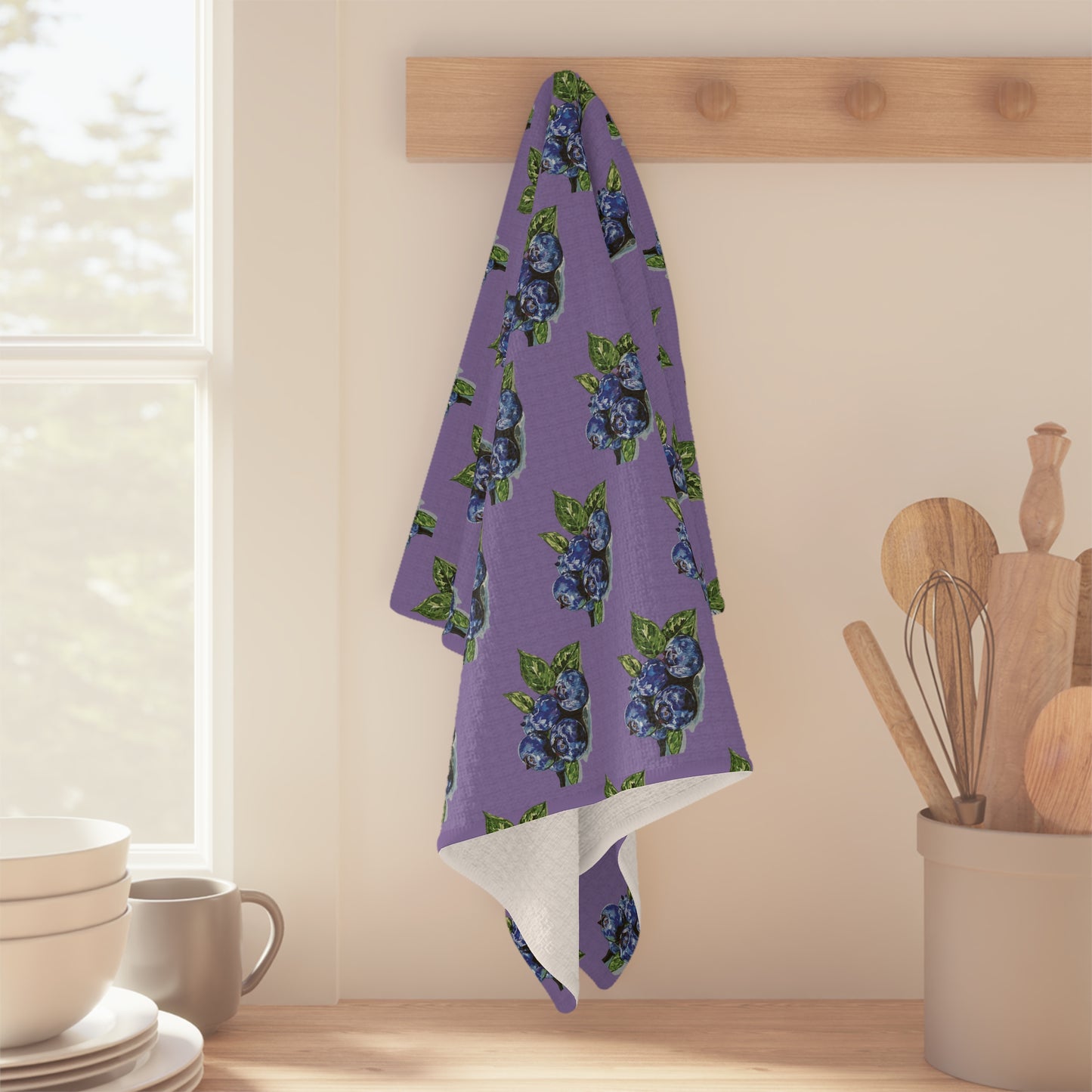 Blueberries Microfiber Waffle Towel