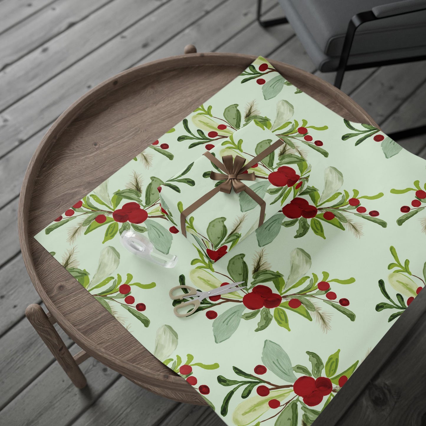 Holly Holiday Wrapping Paper - Eco-Friendly