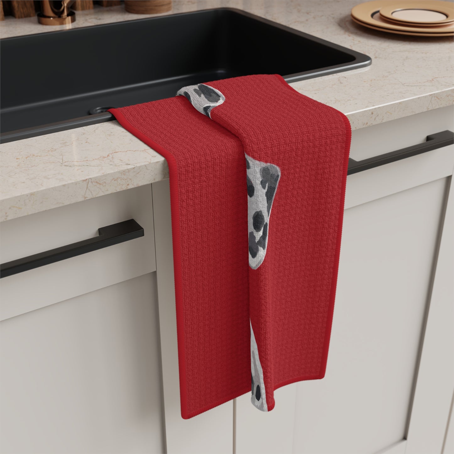 Dalmatian Dog Microfiber Waffle Towel