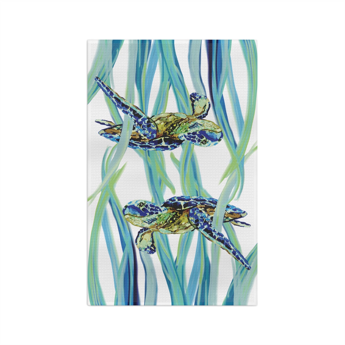 Colorful Turtle Microfiber Waffle Towel