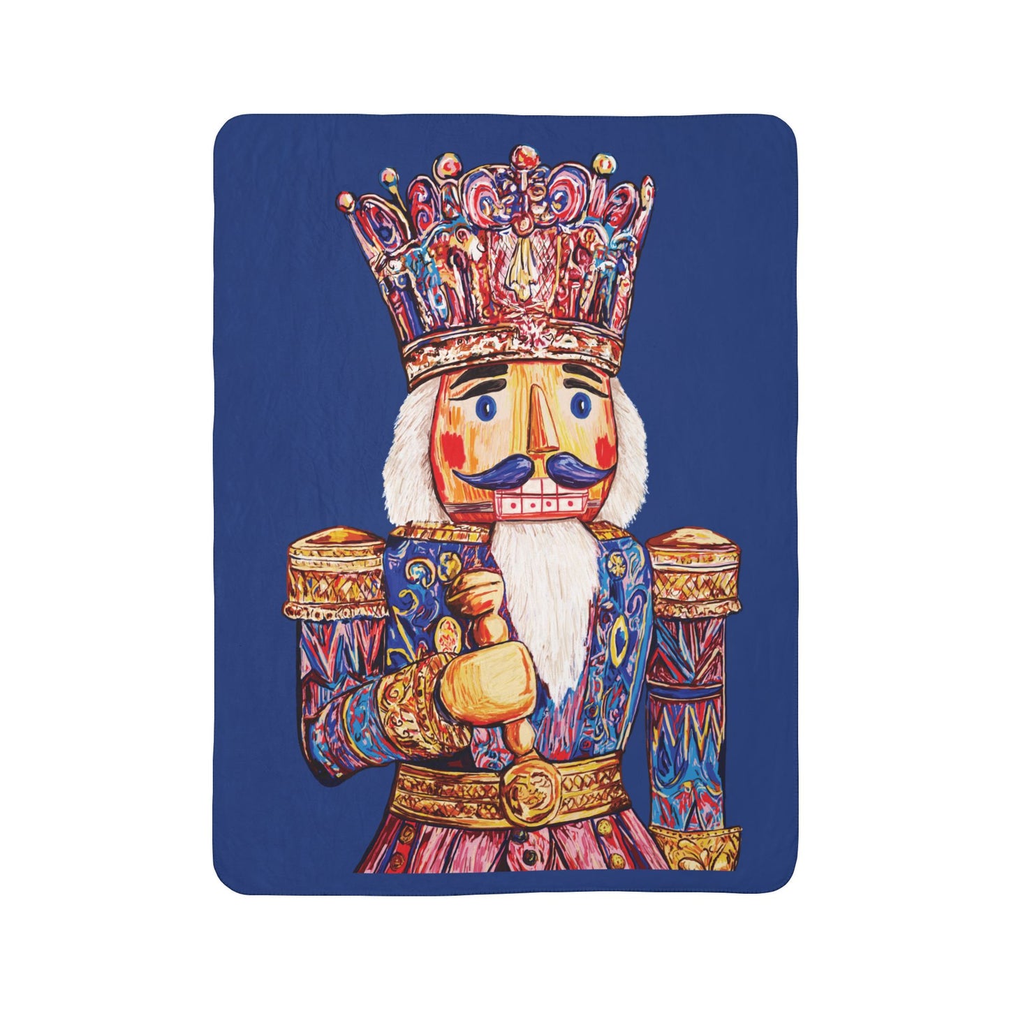 Nutcracker Fleece Sherpa Throw Blanket