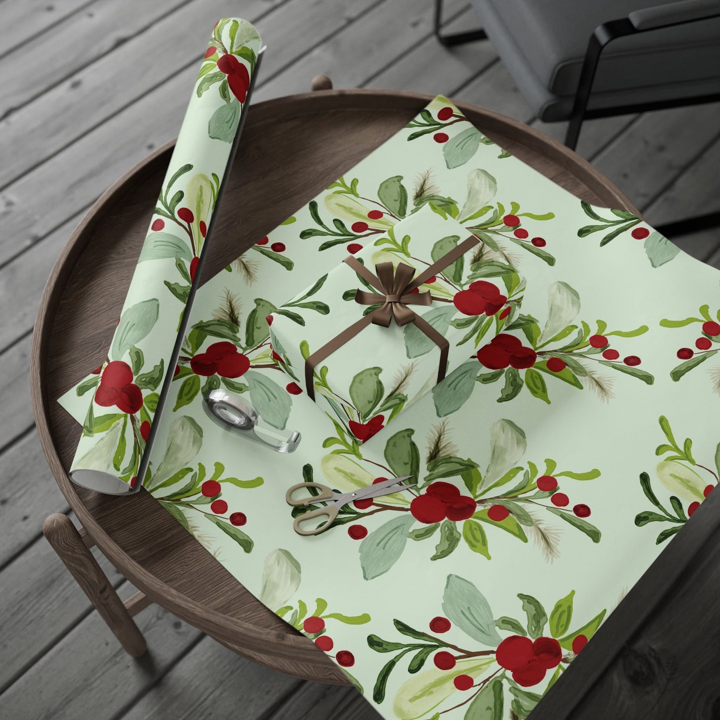 Holly Holiday Wrapping Paper - Eco-Friendly