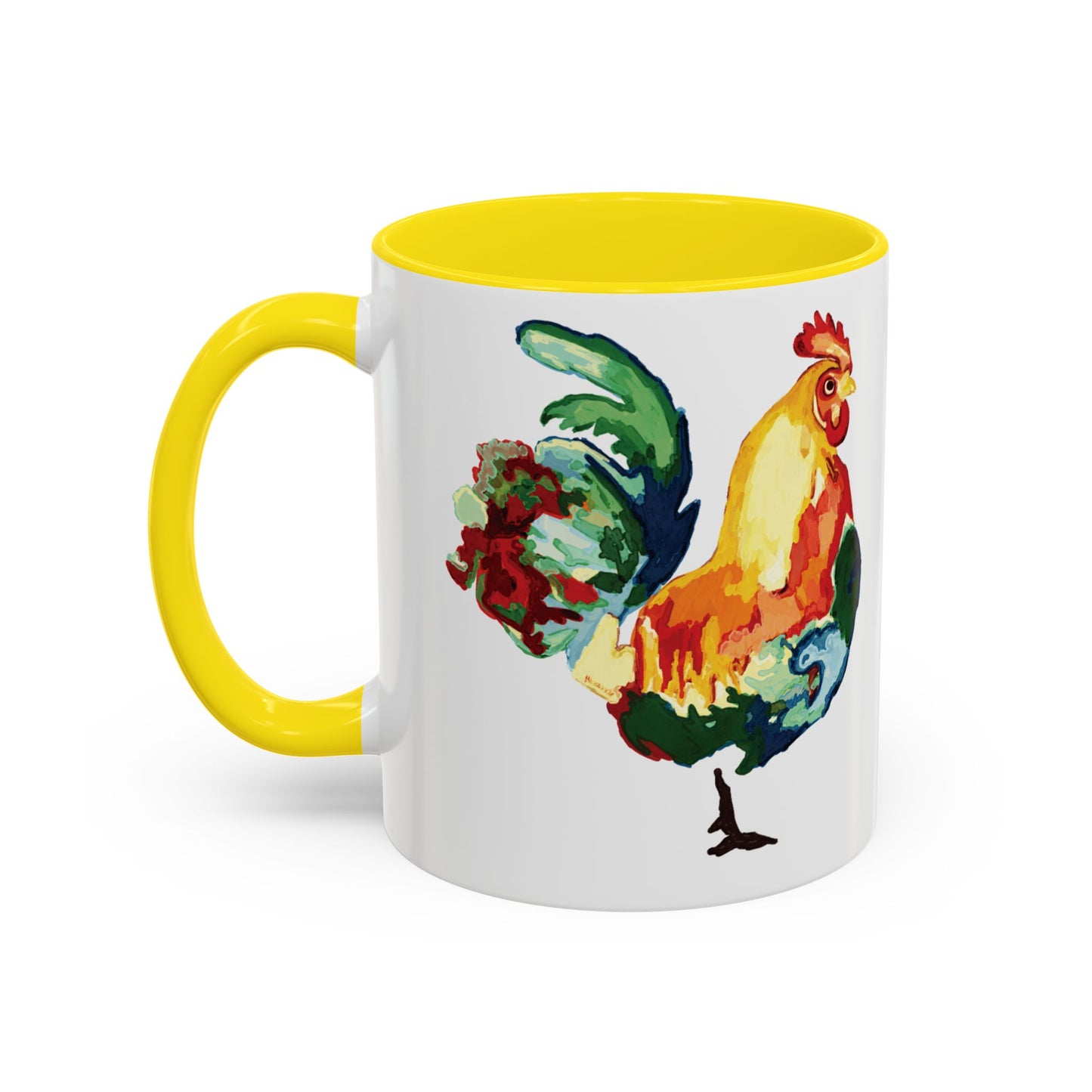 Rooster Two Tone Ceramic Coffee Mug (11oz & 15oz) - Blue Cava