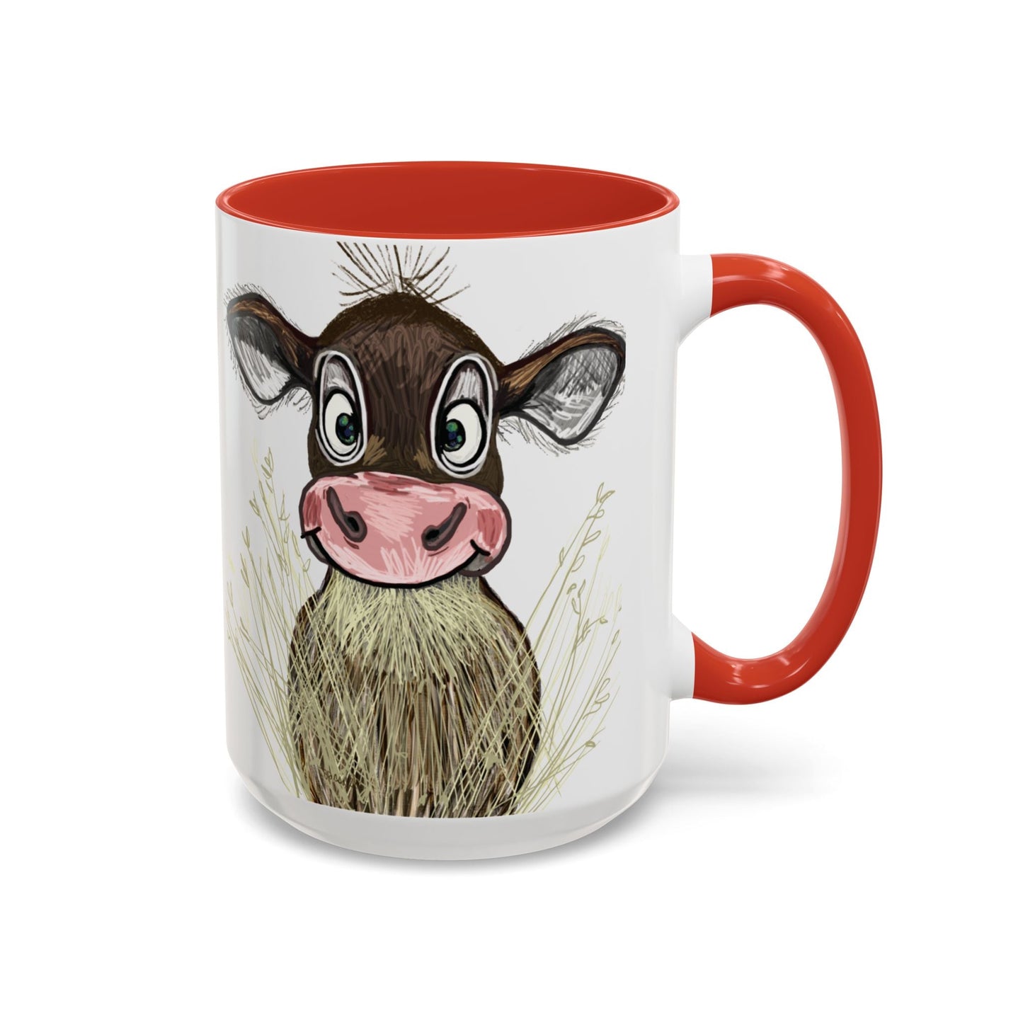 Adorable Farmhouse Cow Two Tone Ceramic Mug - 11 oz & 15 oz - Blue Cava