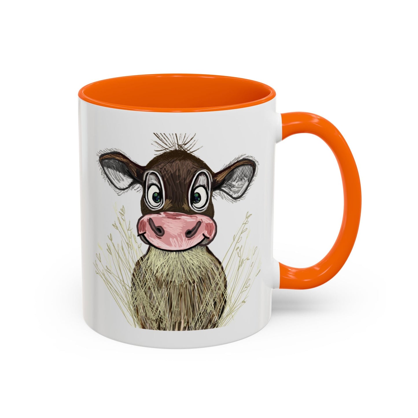 Adorable Farmhouse Cow Two Tone Ceramic Mug - 11 oz & 15 oz - Blue Cava