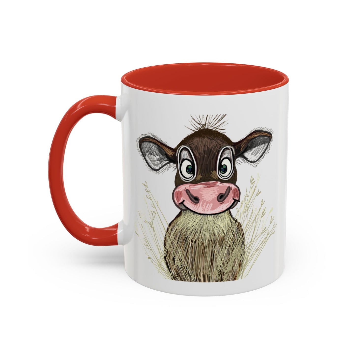 Adorable Farmhouse Cow Two Tone Ceramic Mug - 11 oz & 15 oz - Blue Cava
