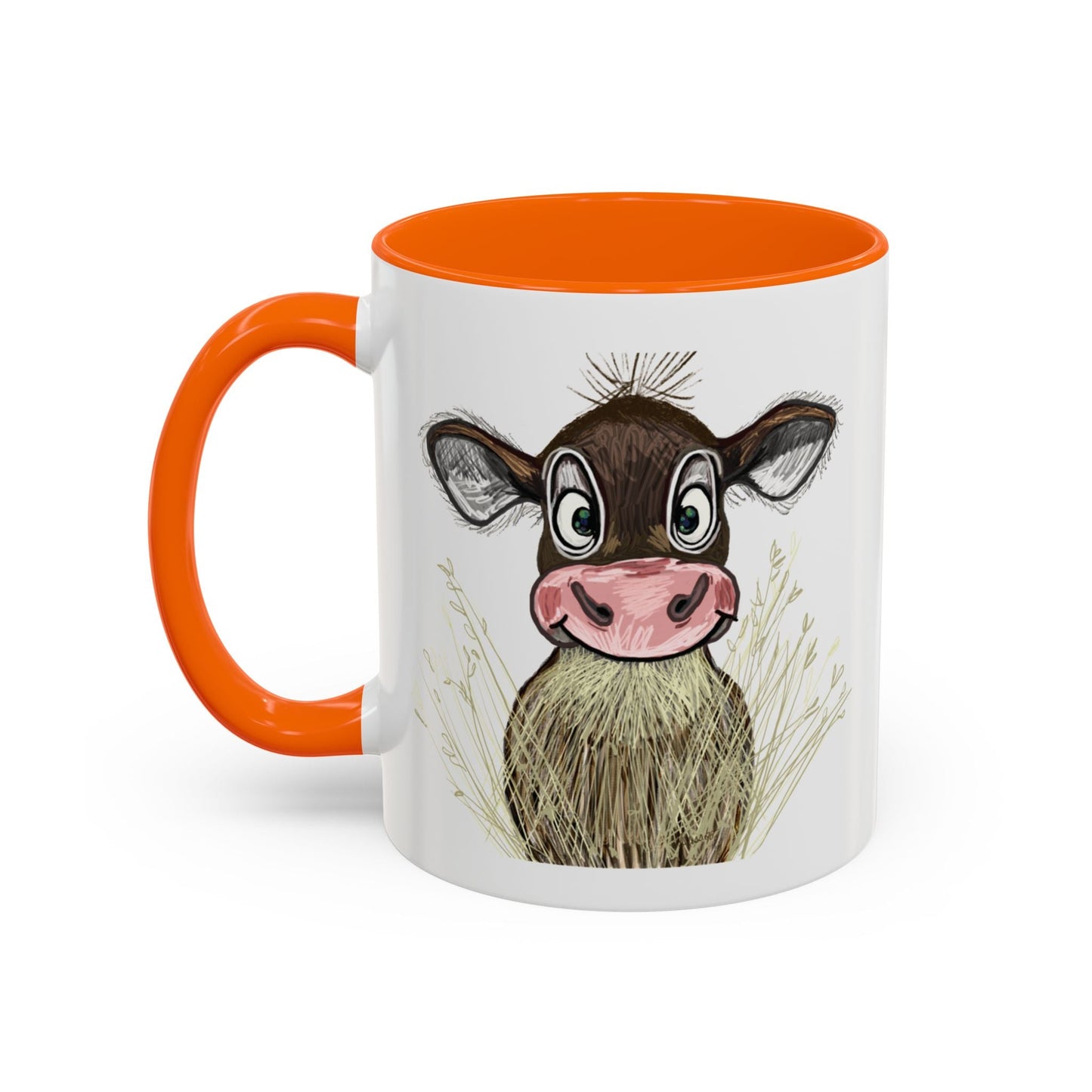 Adorable Farmhouse Cow Two Tone Ceramic Mug - 11 oz & 15 oz - Blue Cava