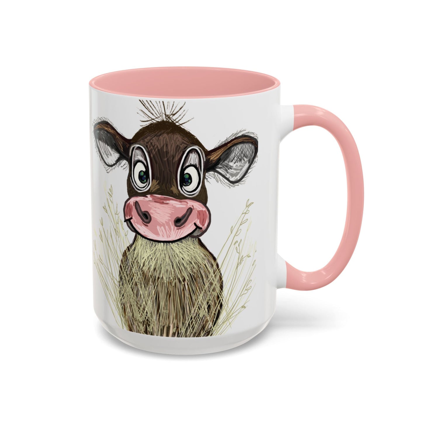 Adorable Farmhouse Cow Two Tone Ceramic Mug - 11 oz & 15 oz - Blue Cava