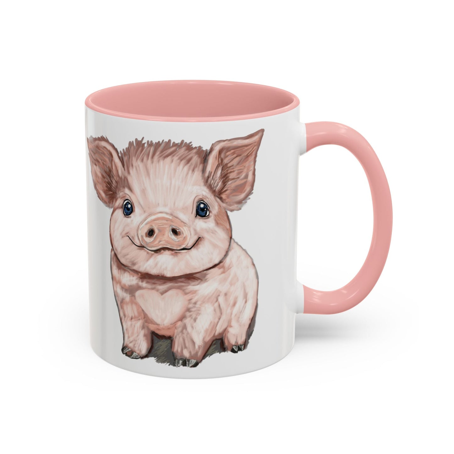Adorable Piglet Two Tone Ceramic Mug - 11 oz & 15 oz - Blue Cava