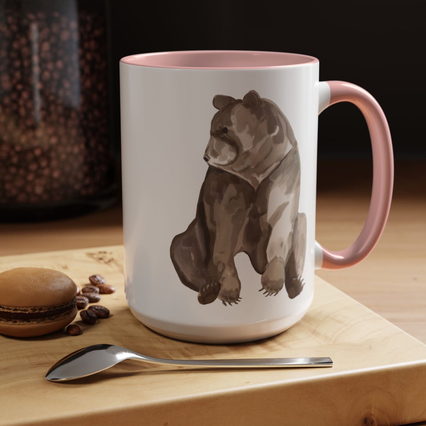 Artistic Bear Two Tone Ceramic Mug - 11oz & 15oz - Blue Cava