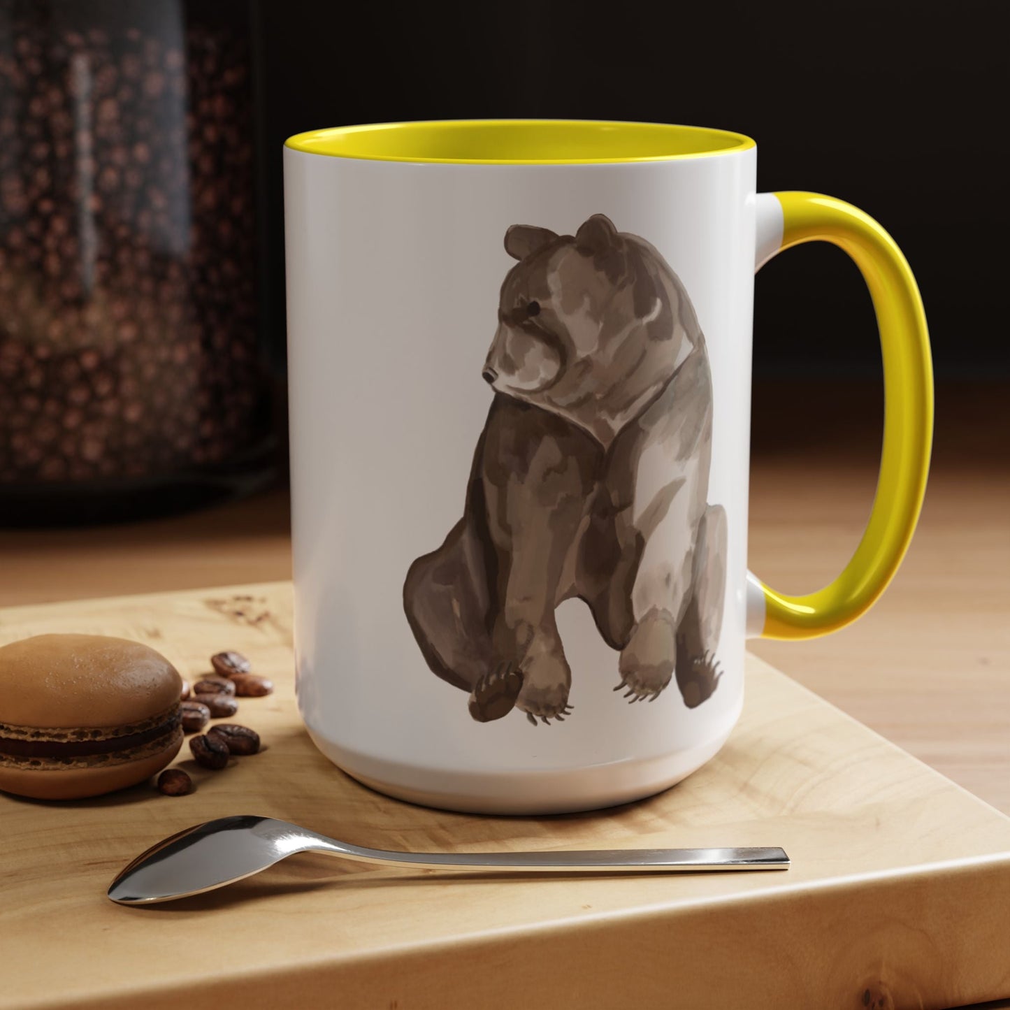 Artistic Bear Two Tone Ceramic Mug - 11oz & 15oz - Blue Cava