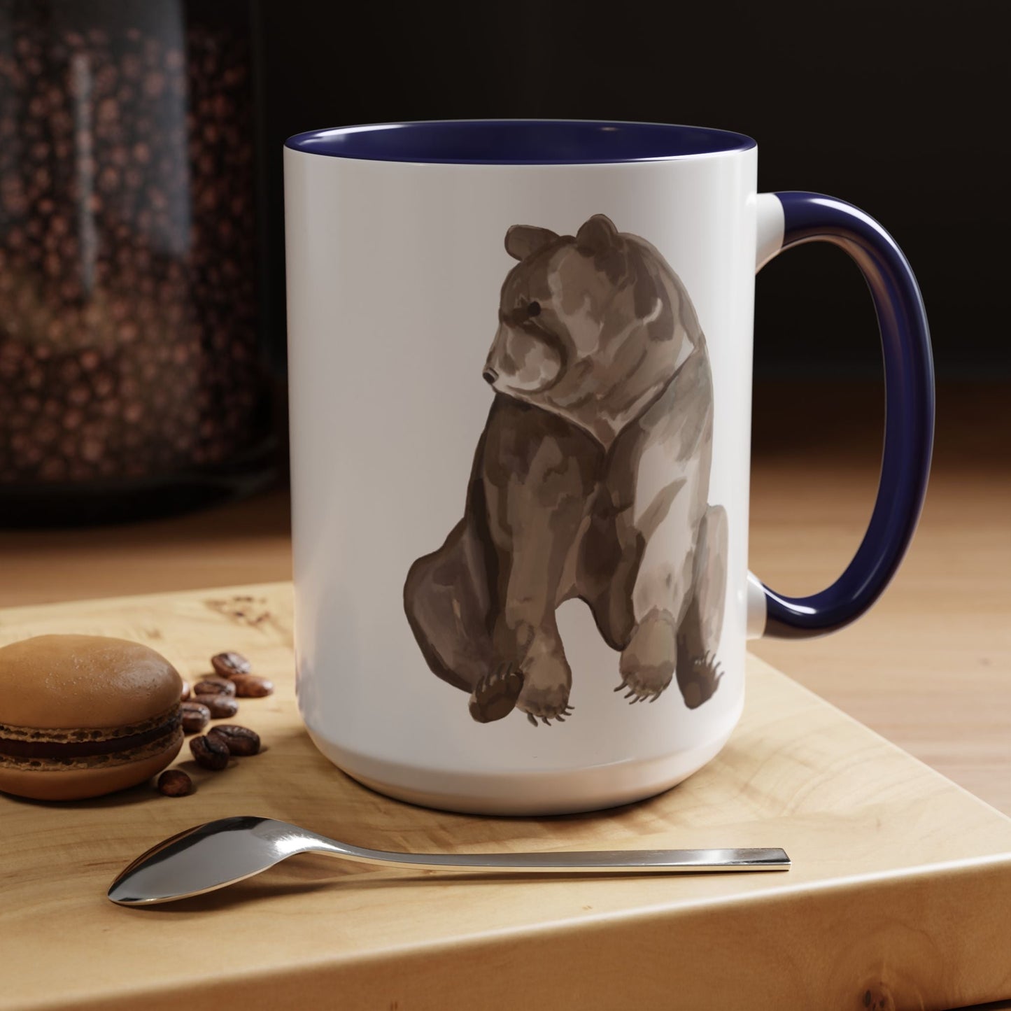 Artistic Bear Two Tone Ceramic Mug - 11oz & 15oz - Blue Cava