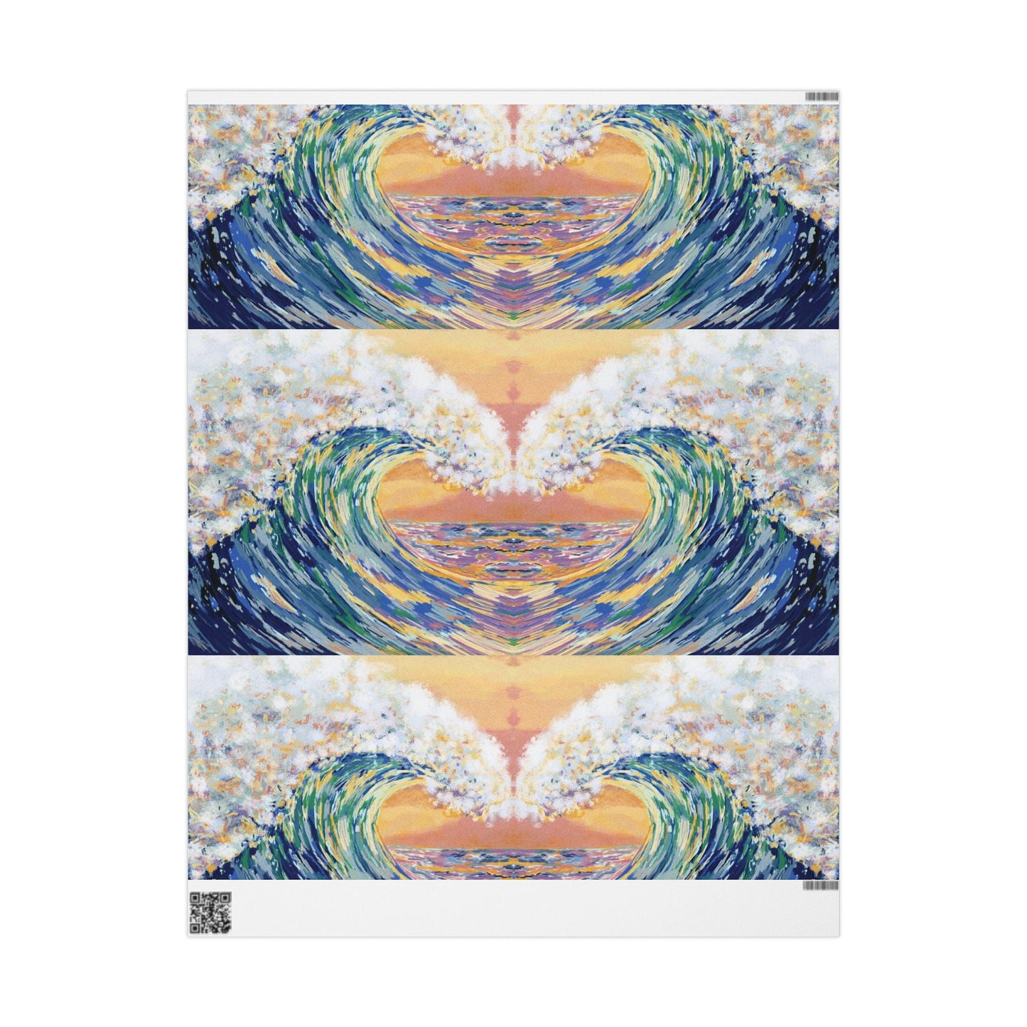 Artistic Ocean Wave Wrapping Paper - Eco - Friendly - Blue Cava