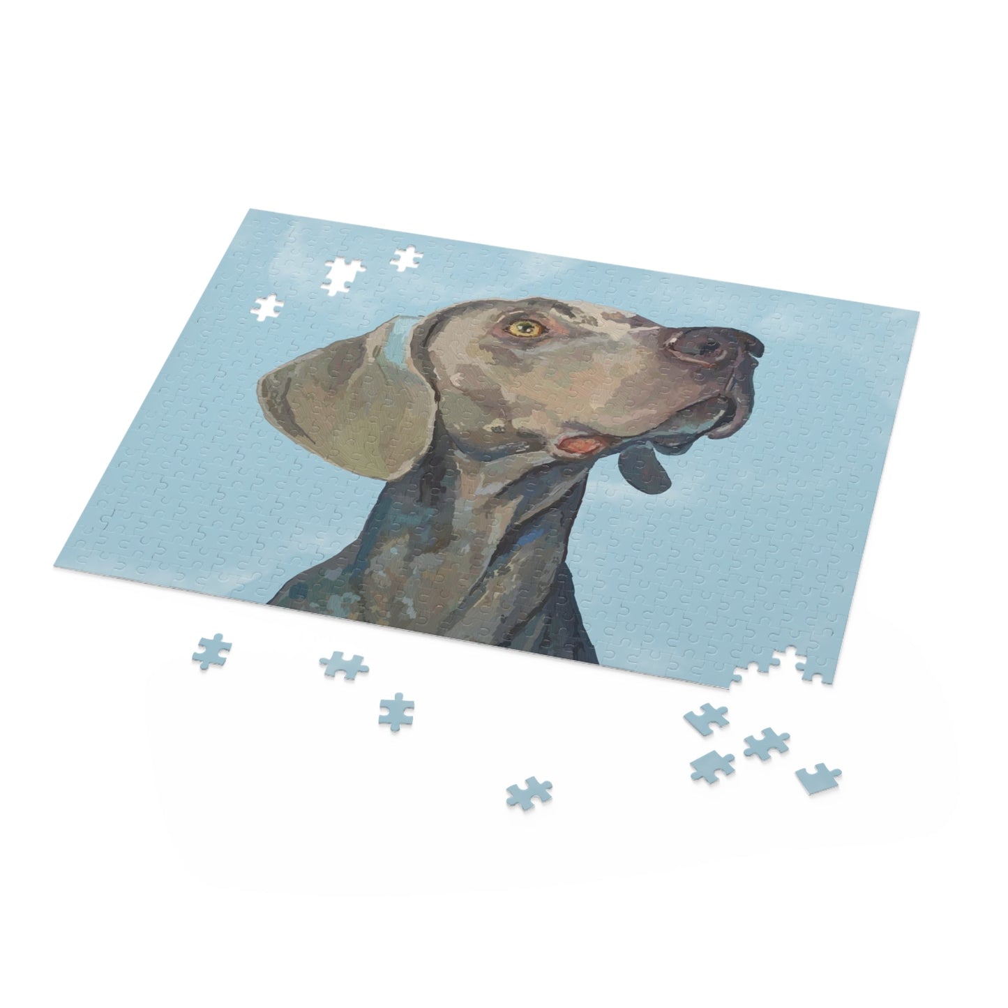 Artistic Weimaraner Dog Puzzles - Blue Cava