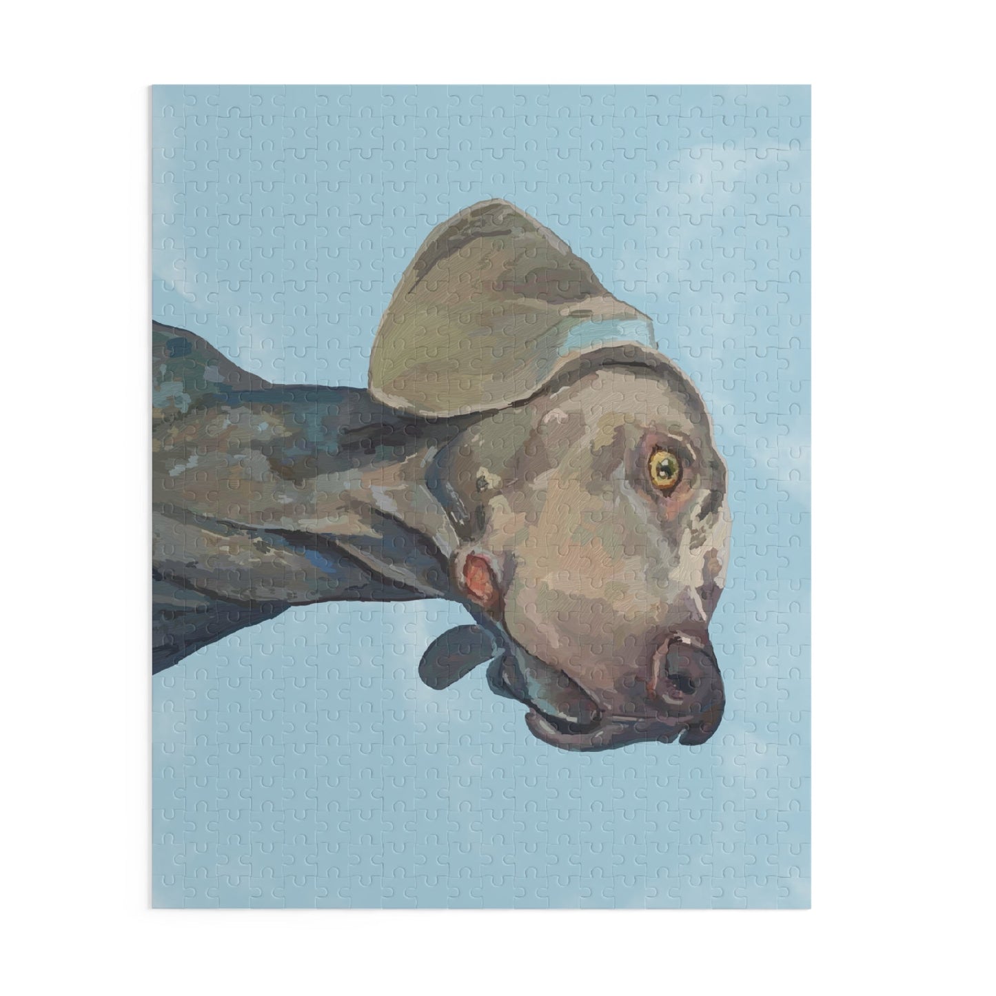 Artistic Weimaraner Dog Puzzles - Blue Cava