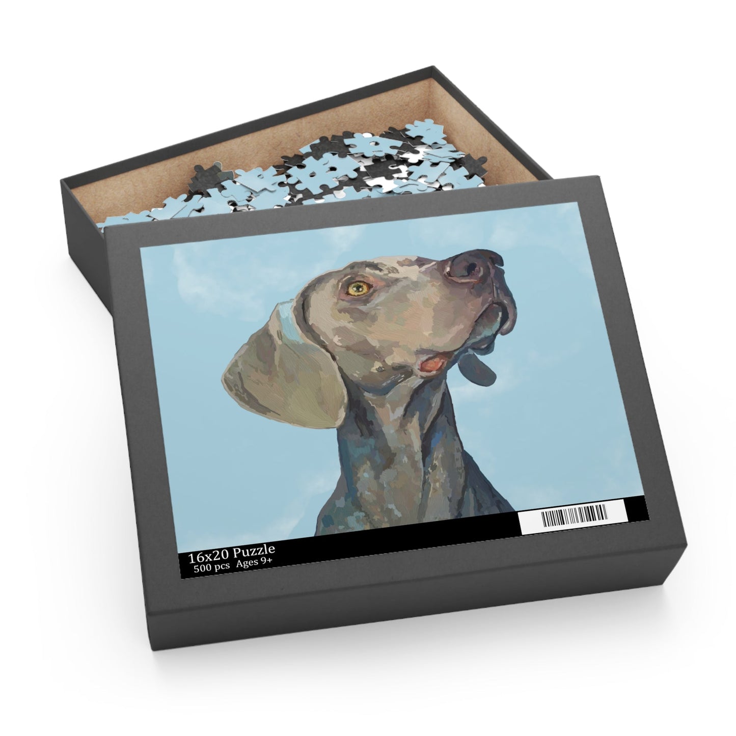 Artistic Weimaraner Dog Puzzles - Blue Cava