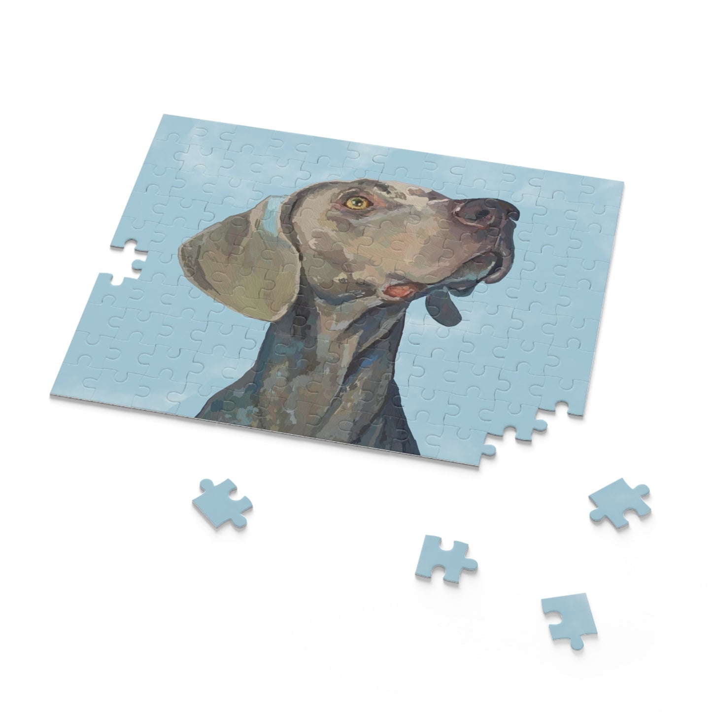 Artistic Weimaraner Dog Puzzles - Blue Cava