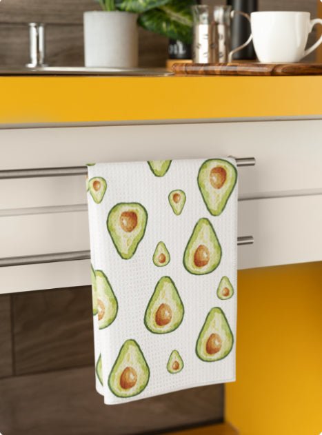 Avocado Microfiber Waffle Towel - Blue Cava