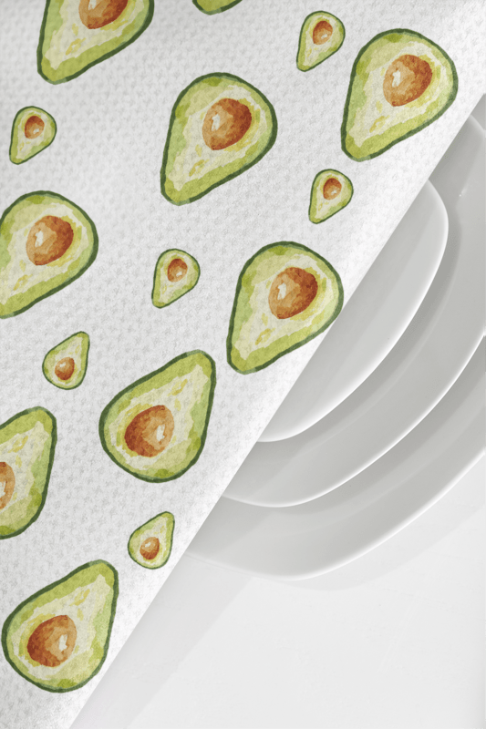 Avocado Microfiber Waffle Towel - Blue Cava