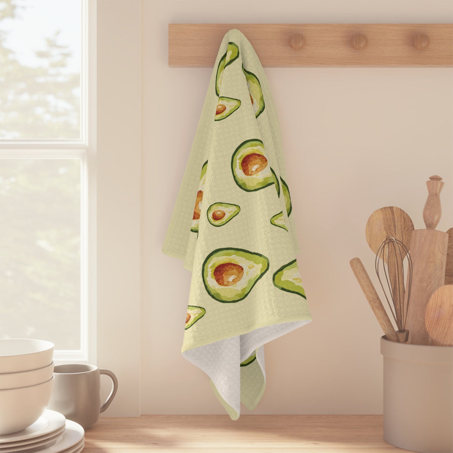 Avocado Microfiber Waffle Towel - Blue Cava