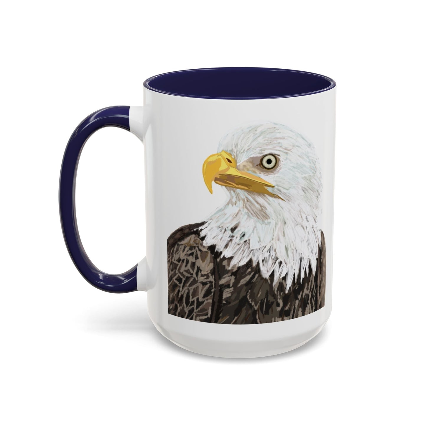 Bald Eagle Two Tone Ceramic Mug - 11oz & 15oz - Blue Cava