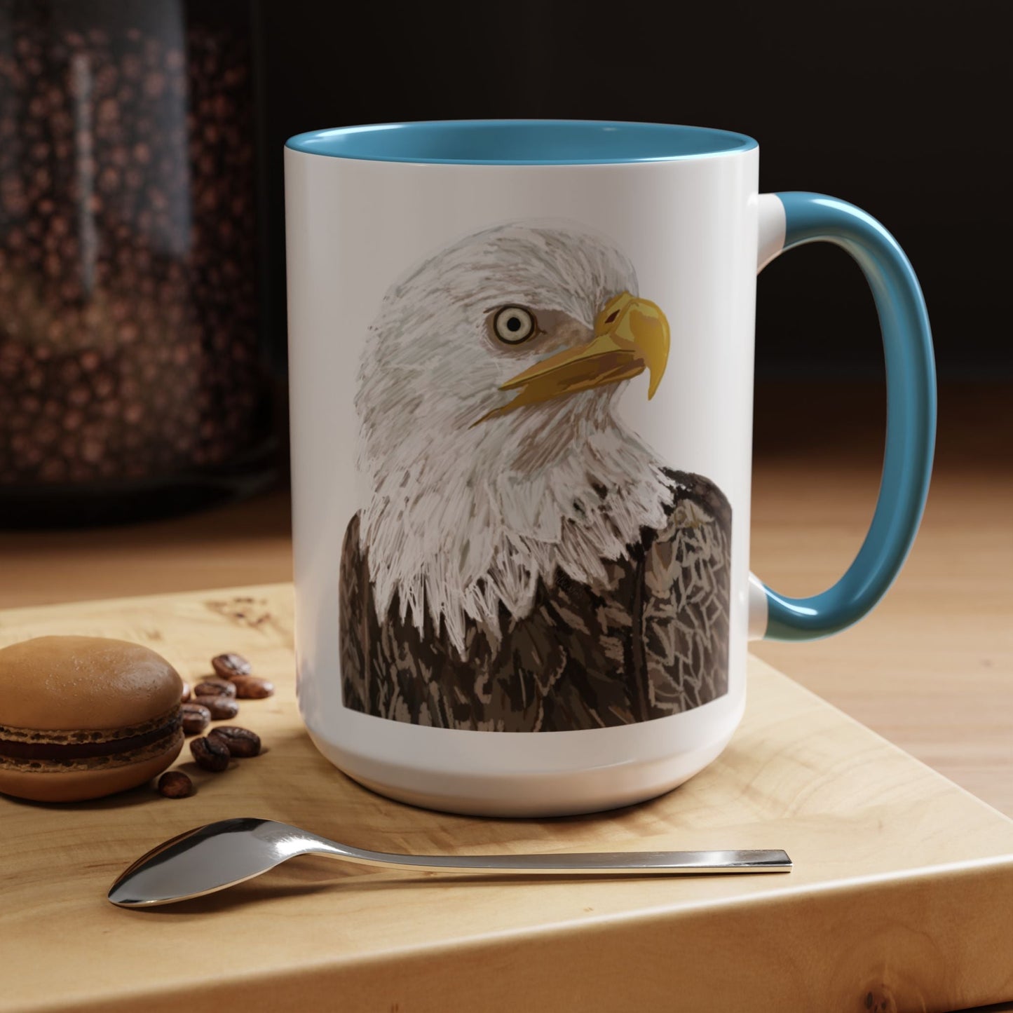 Bald Eagle Two Tone Ceramic Mug - 11oz & 15oz - Blue Cava
