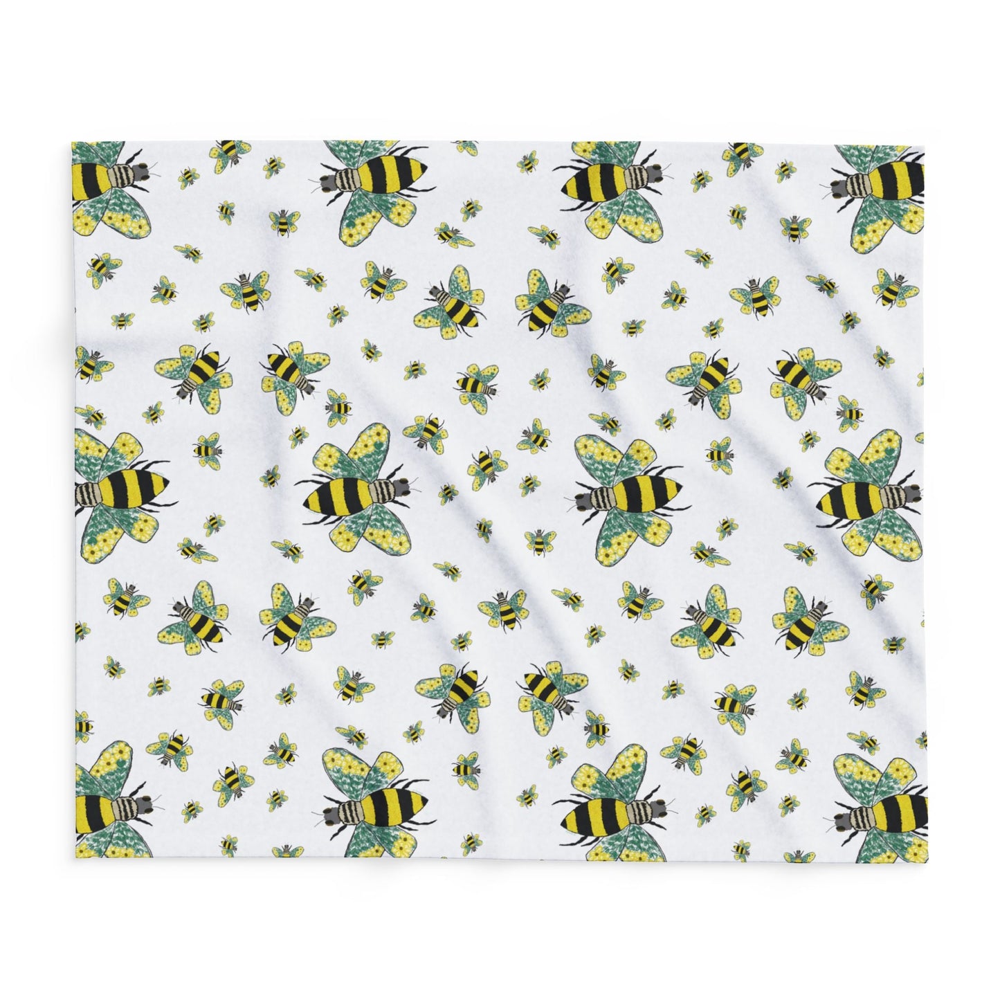 Bee - Themed Arctic Fleece Blankets - Blue Cava