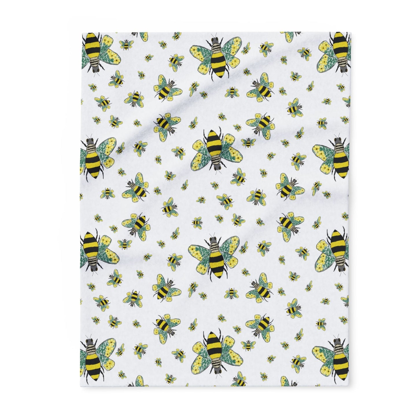 Bee - Themed Arctic Fleece Blankets - Blue Cava