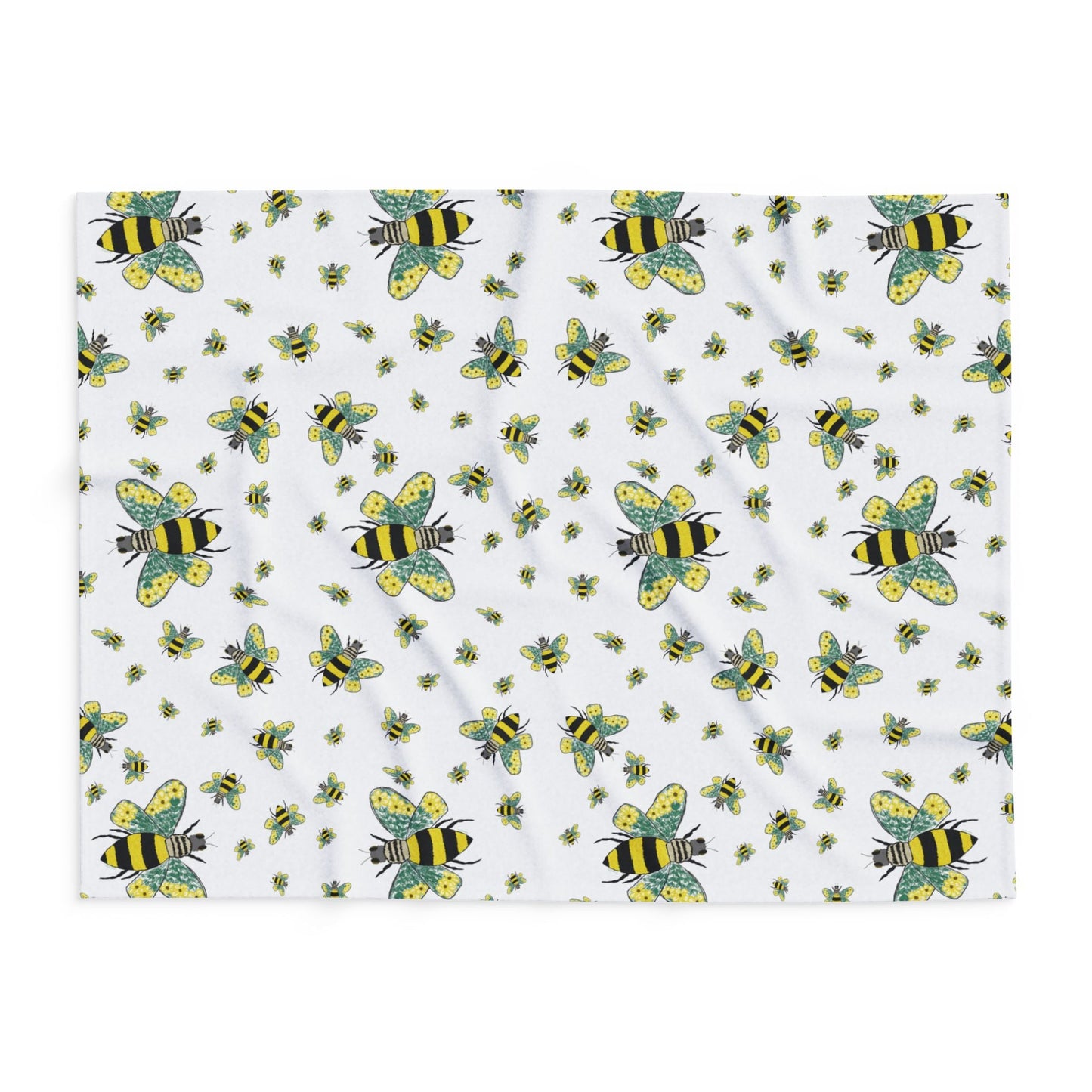 Bee - Themed Arctic Fleece Blankets - Blue Cava