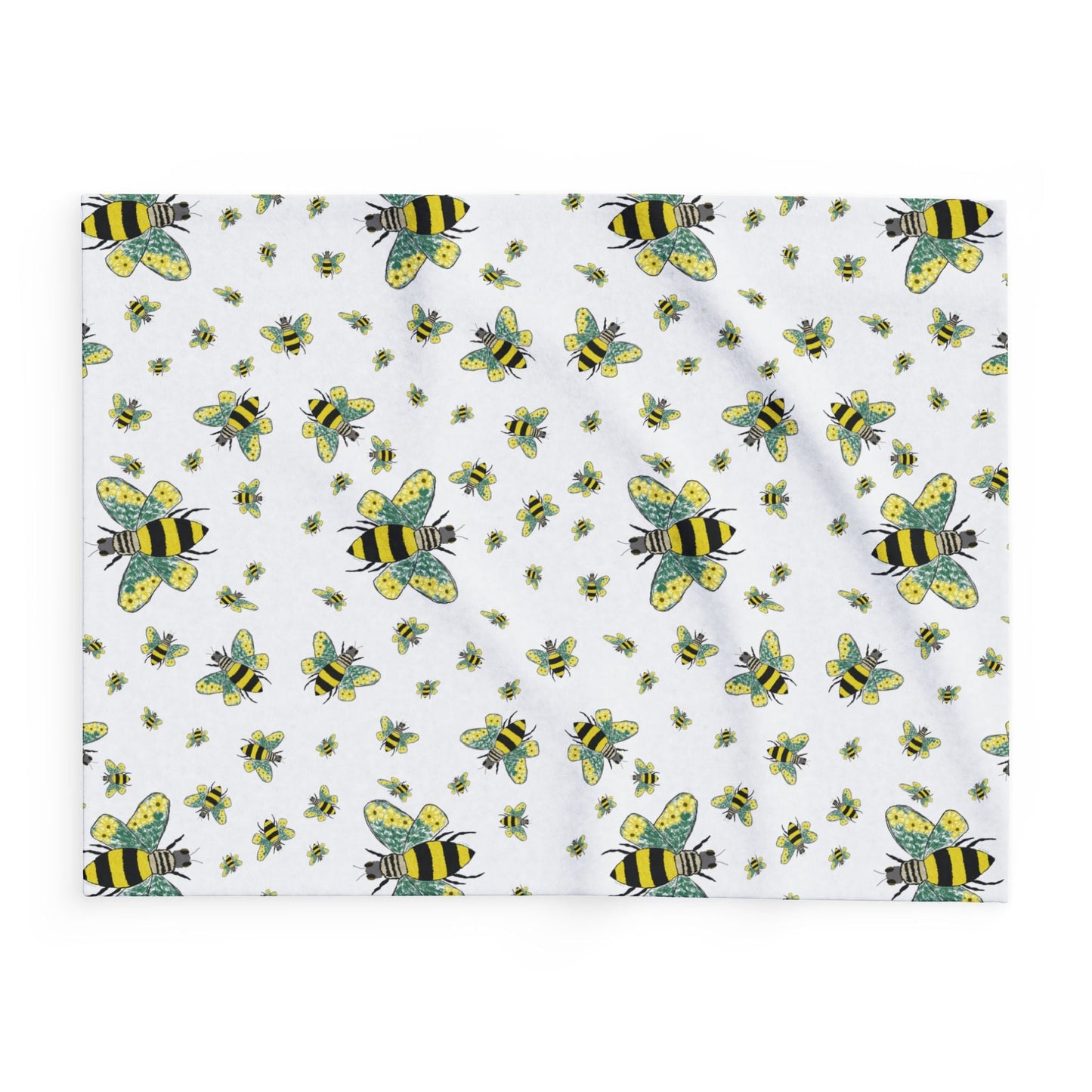 Bee - Themed Arctic Fleece Blankets - Blue Cava