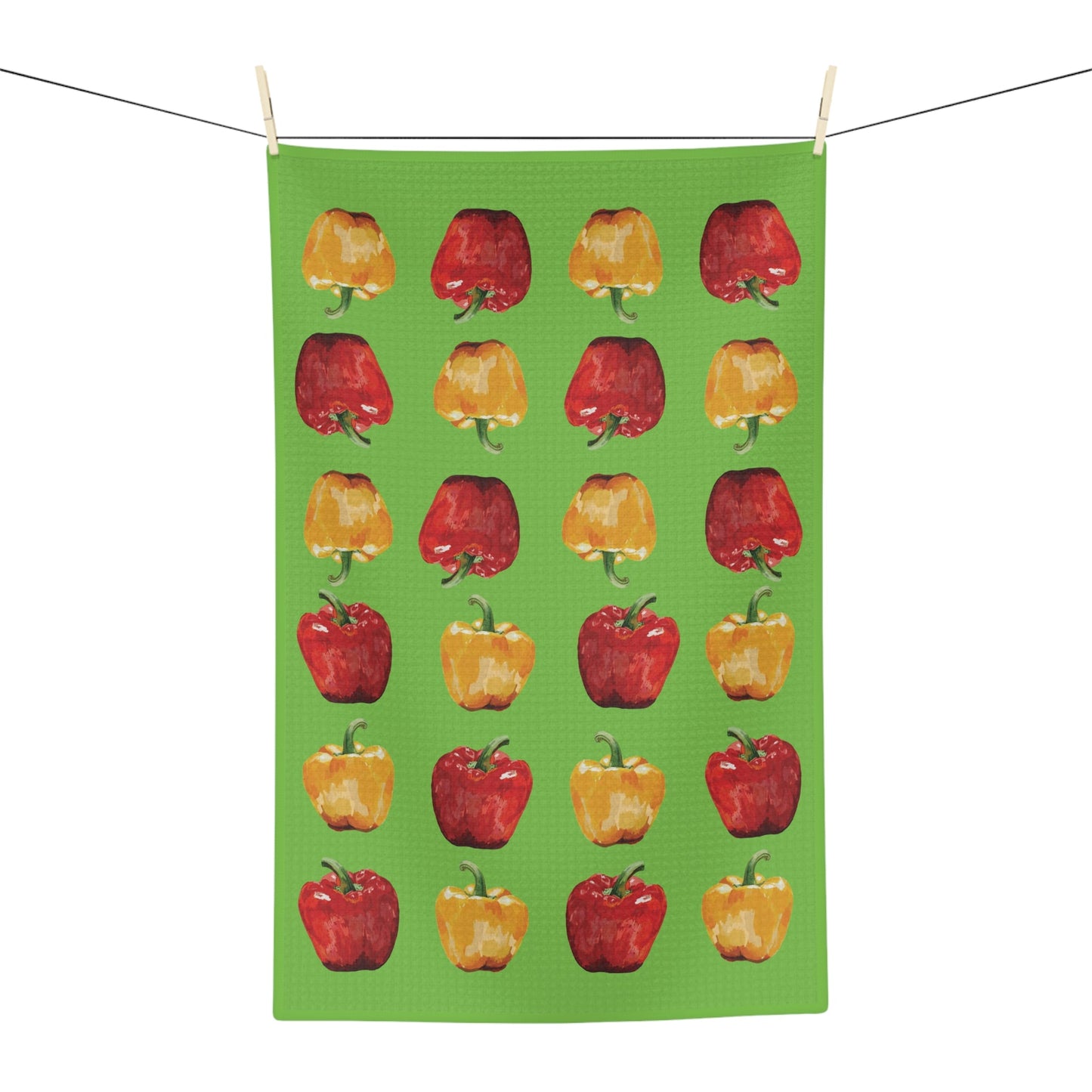 Bell Pepper Microfiber Waffle Towel - Blue Cava